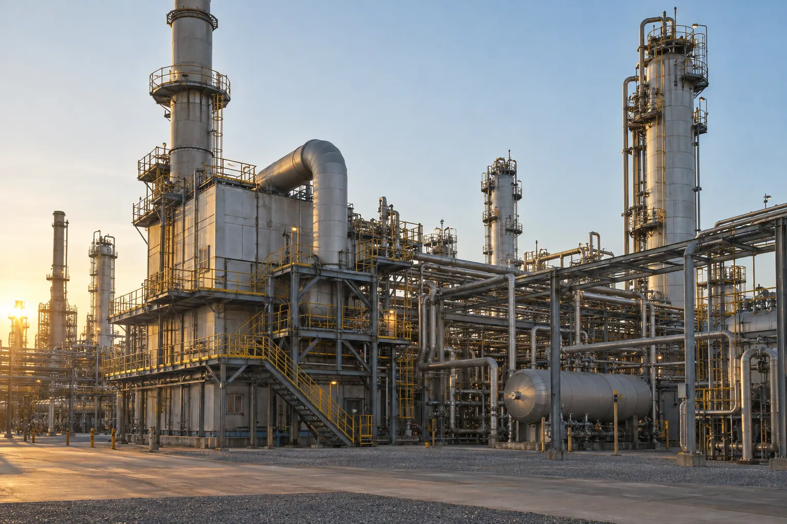 Reforming and hydrogen process unit in natural late-day light